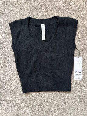 ALO Yoga Black Snuggle Up Sweated Short Sleeve